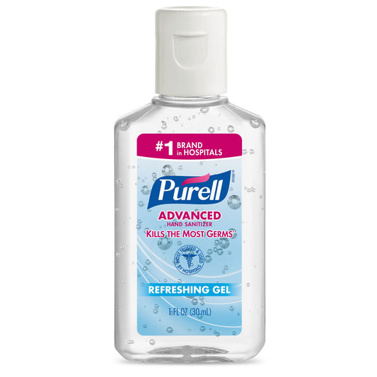 Purell® Advanced Hand Sanitizer 70% Ethyl Alcohol Gel, 1-Ounce Bottle, 250/Cs