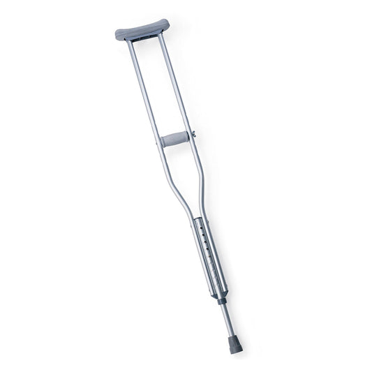 CRUTCH, ALUM PSH-BTN ADLT MED5' 2"-5" 10" (8/CS) MEDLNE, 1/PR
