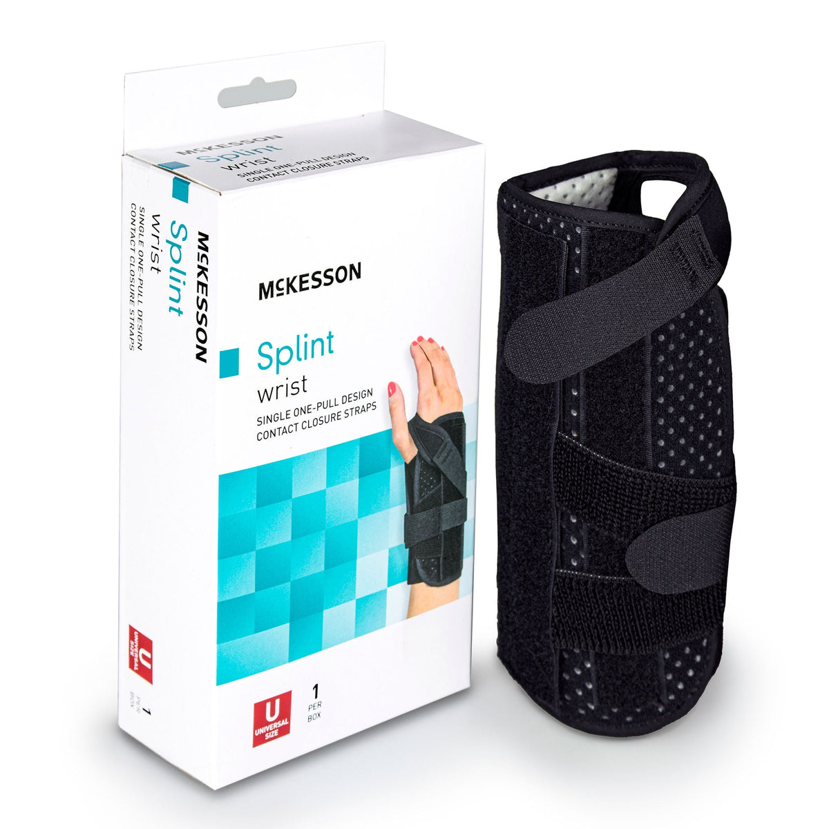 McKesson Left Wrist Splint with Single One-Pull Design, One Size Fits Most, 1/EA