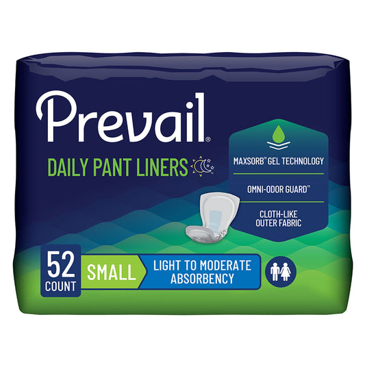 Prevail® Daily Pant Liners Light/Moderate Bladder Control Pad, 12.5-Inch Length, 4/Cs