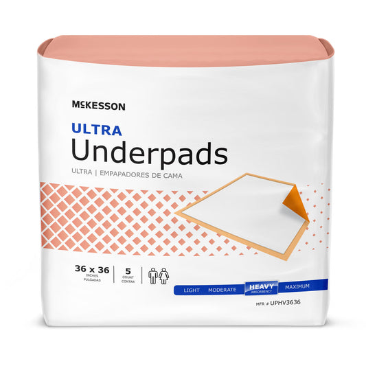 McKesson Ultra Heavy Absorbency Underpad, 36 x 36 Inch, 50/CS