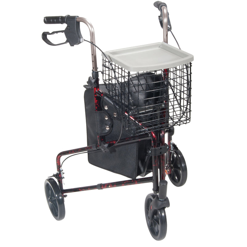 drive™ Deluxe 3 Wheel Rollator, Red 1/EACH -10289RD - BriteSources