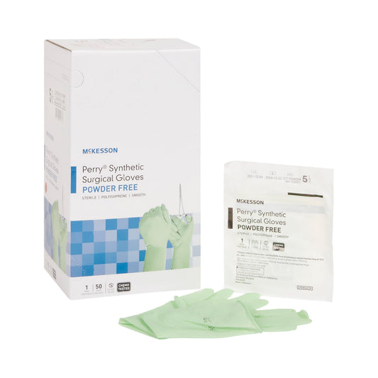 McKesson Perry® Performance Plus Polyisoprene Surgical Glove, Size 5.5, Green, 200/CS