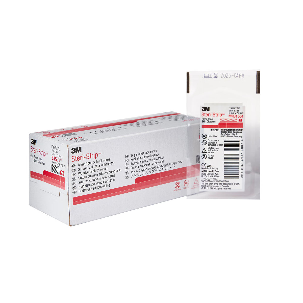 3M Steri-Strip Blend Tone Skin Closures, Beige, 1/4 inch X 3 inch, nonwoven, 50/BX