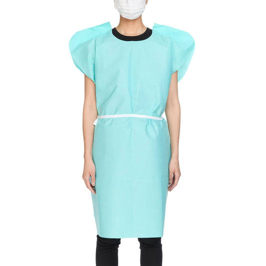 Mckesson Patient Exam Gown, One Size Fits Most, Teal, 50/Cs