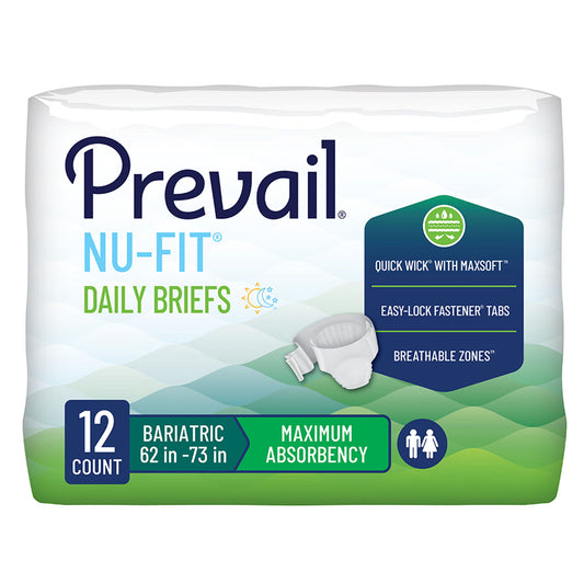 Procare Unisex Adult Incontinence Brief, Heavy Absorbency, White, 2-Xl, 48/Cs