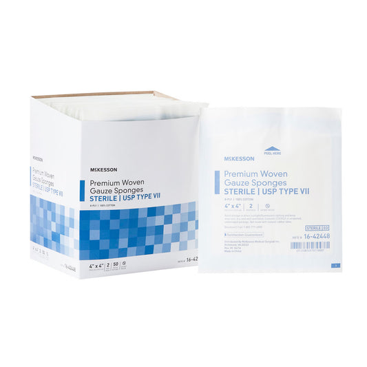 Mckesson Sterile Usp Type Vii Gauze Sponge, 4 X 4 Inch, Eight Ply, 600/Cs