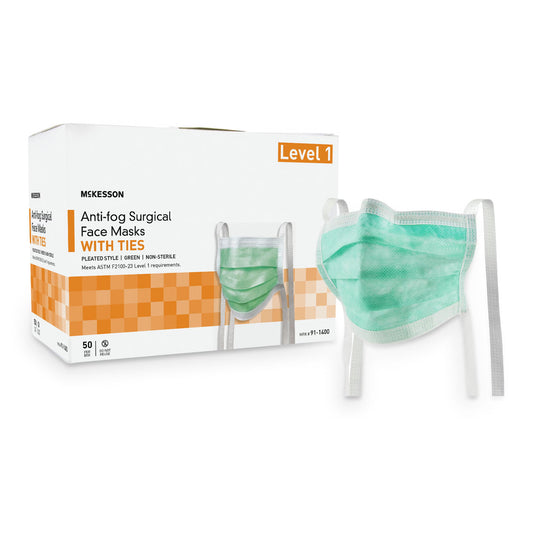 Mckesson Classic Style Anti-Fog Surgical Mask, Green, 300/Cs