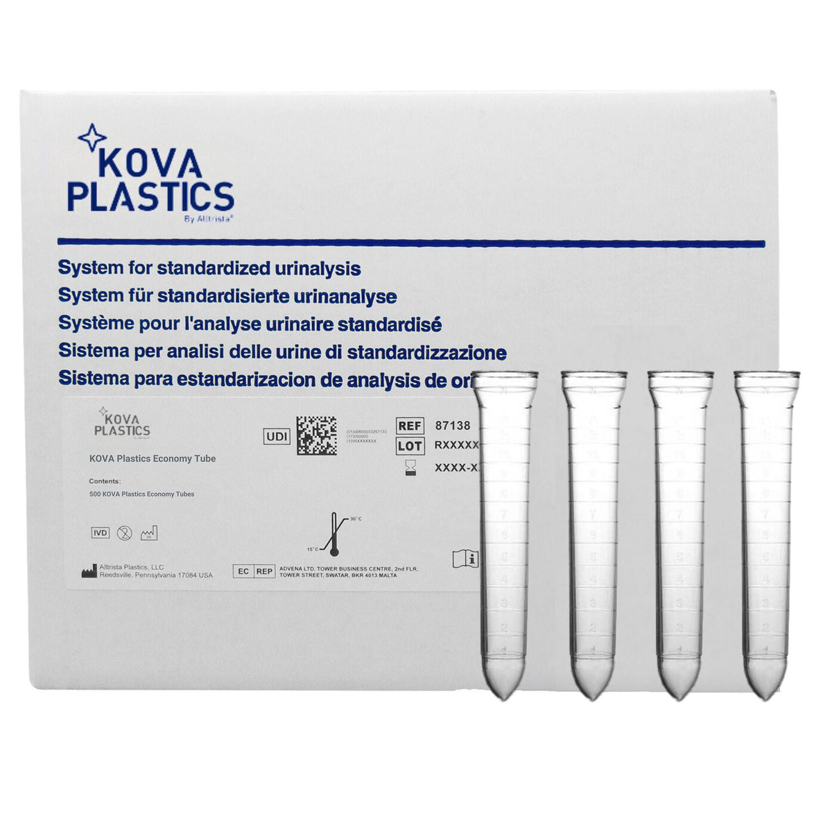 Kova™ Urine Centrifuge Tube, 12 Ml, 500/Cs