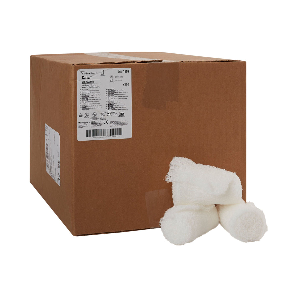 Kerlix™ Fluff Bandage Roll, 4-1/2 Inch X 4-1/10 Yard, 6-Ply, 100/Cs