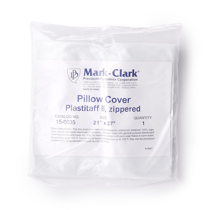 Mark-Clark® White 4 mil Plastistaff Pillow Cover With Zip, 21 x 27 Inch