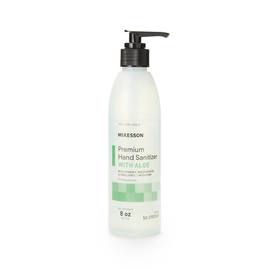 Mckesson Premium Hand Sanitizer With Aloe, 8 Oz., Gel, Pump Bottle, 24/Cs