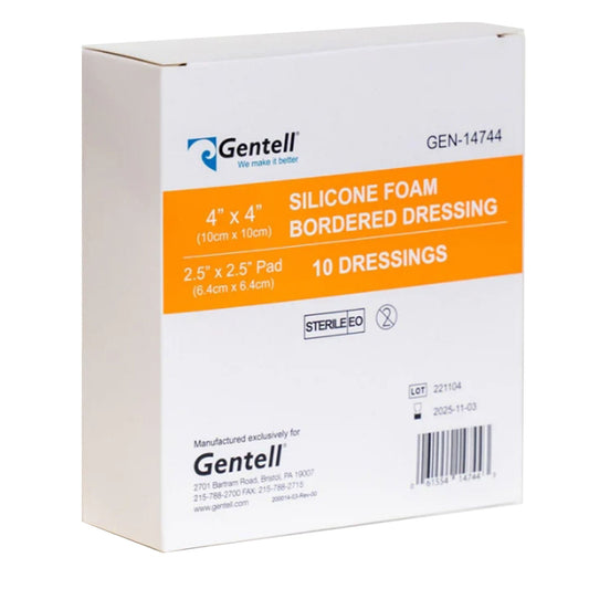 Dressing, Silicone Bordered Fm4X4" (10/Bx), 10/Bx