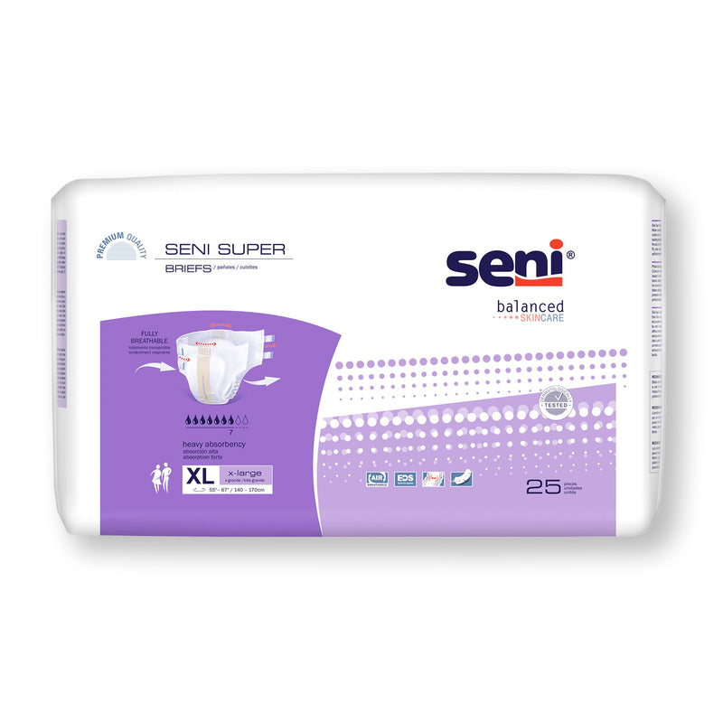 SENI® SUPER HEAVY ABSORBENCY INCONTINENCE BRIEF, EXTRA LARGE, SOLD AS 25/PACK TZMO S-XL25-BS1