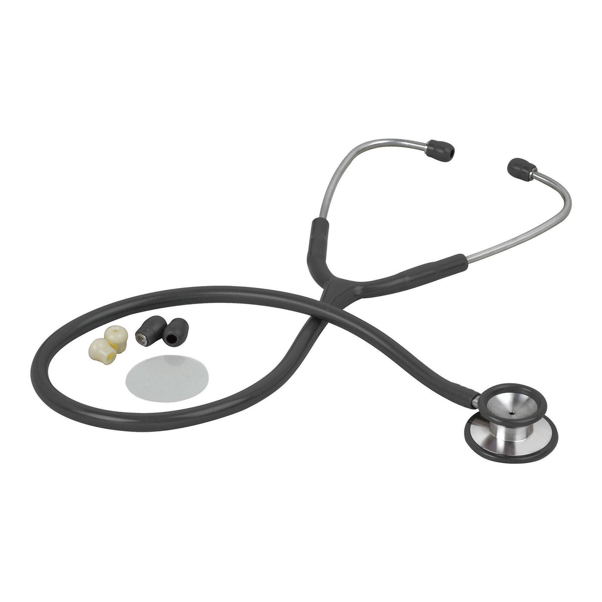 Veridian Pinnacle Series Stainless Steel Stethoscope, Black, 1/Ea