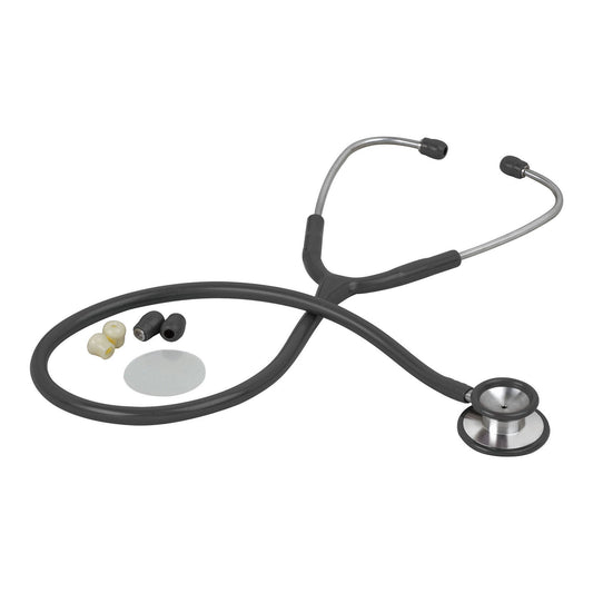 Veridian Pinnacle Series Stainless Steel Stethoscope, Black, 1/Ea
