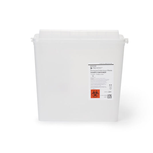 McKesson Prevent® Sharps Container, 1-1/4 Gallon, 10-3/4 x 10-1/2 x 4-3/4 Inch, 20/CS