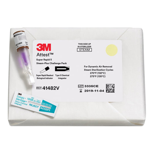 3M™ Attest™ Super Rapid 5 Steam-Plus Sterilization BI Challenge Pack, 24/CS