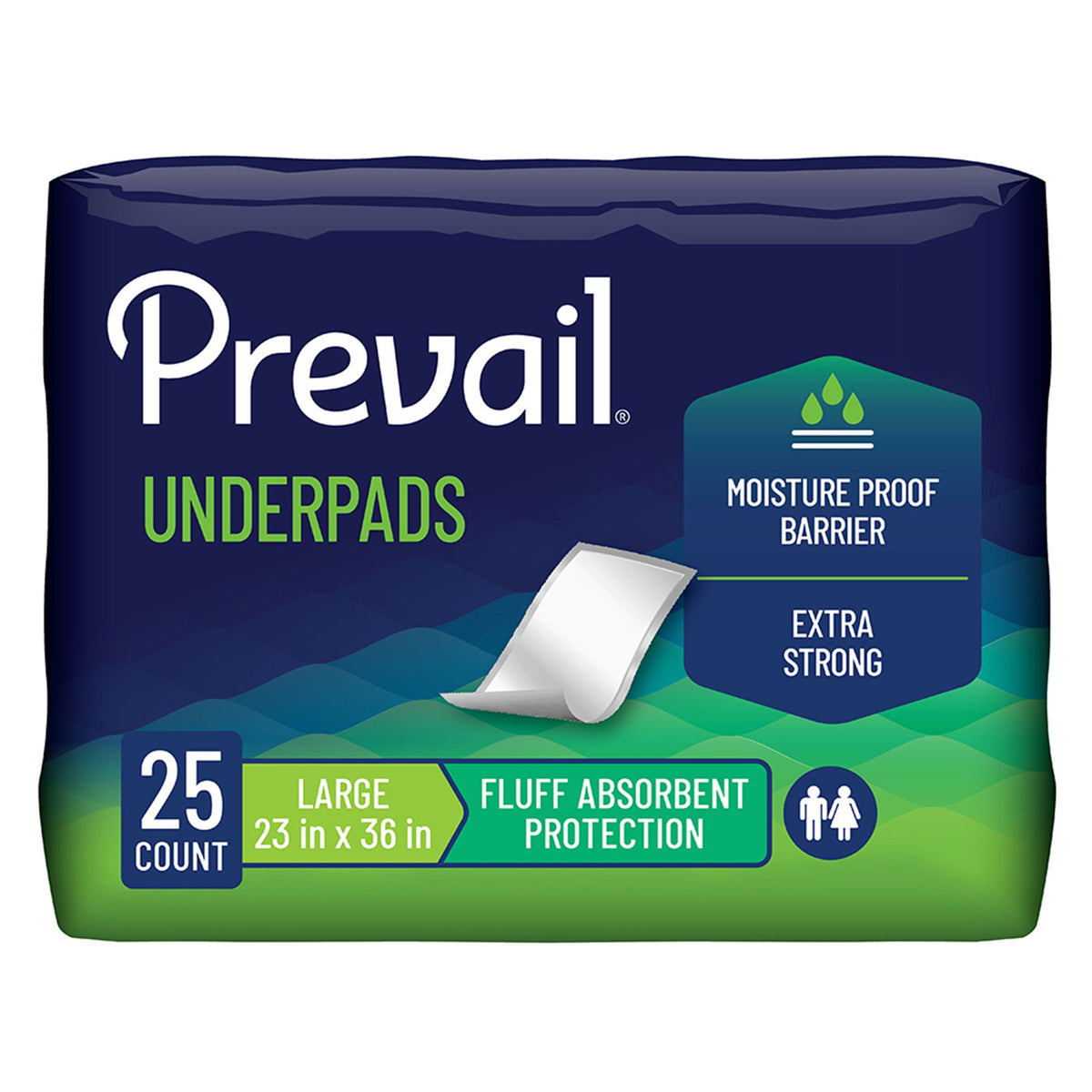 Prevail® Total Care™ Fluff Underpads, Large, 150/Cs