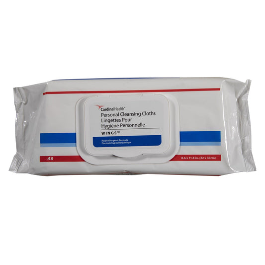 Cardinal Health™ Wings™ Personal Cleansing Cloths, Soft Pack, 576/CS