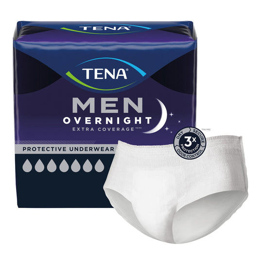 Tena® Men Overnight Extra Coverage Protective Underwear, Heavy Absorbency, S/M, 14/Bg