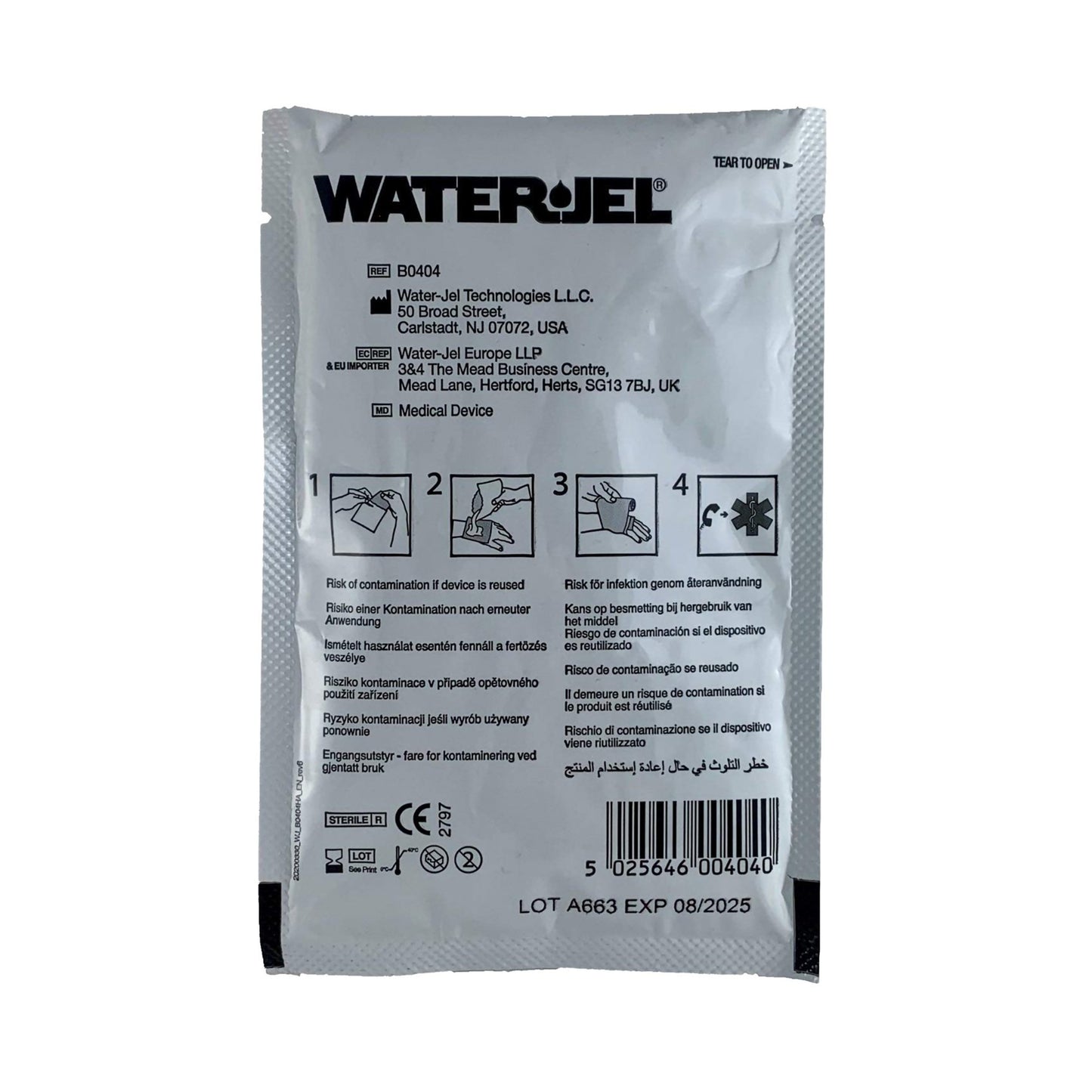 Water-Jel First Responder Burn Dressing, 4 x 4 Inch 1/EACH -B0404-60.00.000