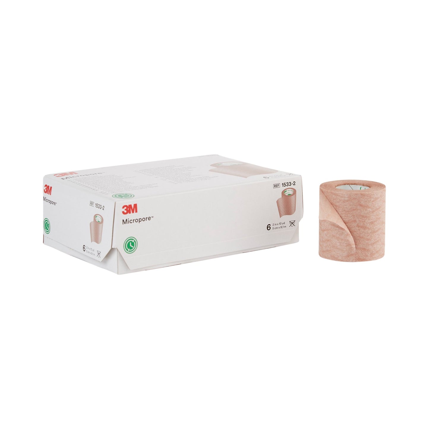 3M™ Micropore™ Paper Medical Tape, 2 Inch x 10 Yard, Tan 6/BOX -1533-2