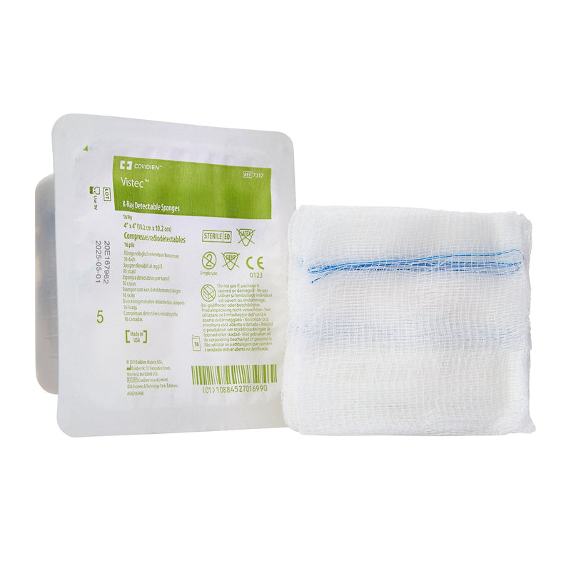 Visitec™ Sterile USP Type VII X-Ray Detectable Gauze Sponge, 4 x 4 Inch, 16-Ply