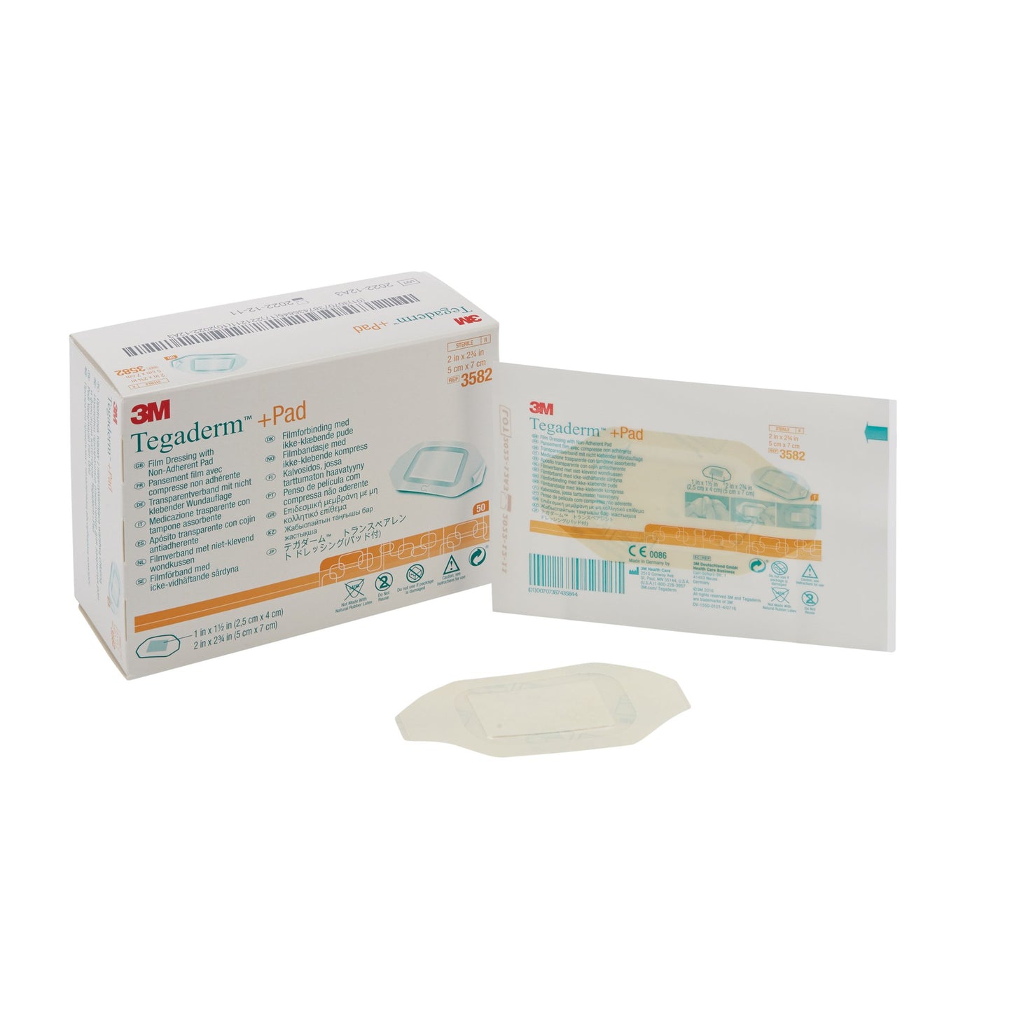 3M™ Tegaderm™ Film Dressing with Pad, 2 x 2-3/4 Inch 200/CASE -3582