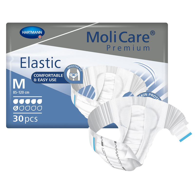 MOLICARE® PREMIUM ELASTIC 6 DROP ABSORBENCY INCONTINENCE BRIEFS, MEDIUM, SOLD AS 90/CASE HARTMANN 165272