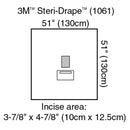 3M™ STERI-DRAPE™ STERILE MEDIUM EENT DRAPE, 51 X 51 INCH, SOLD AS 40/CASE SOLVENTUM 1061