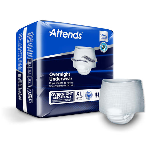 Attends® Overnight Underwear With Extended Wear Protection, X-Large, 48/Cs