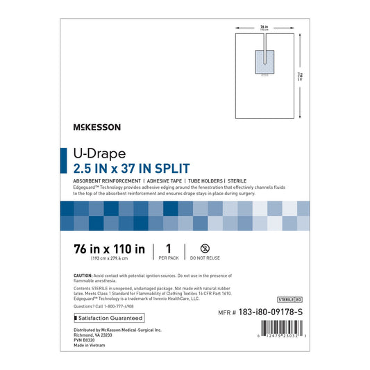 Mckesson Sterile U-Drape With Split, 76 X 110 Inch, 1/Pk