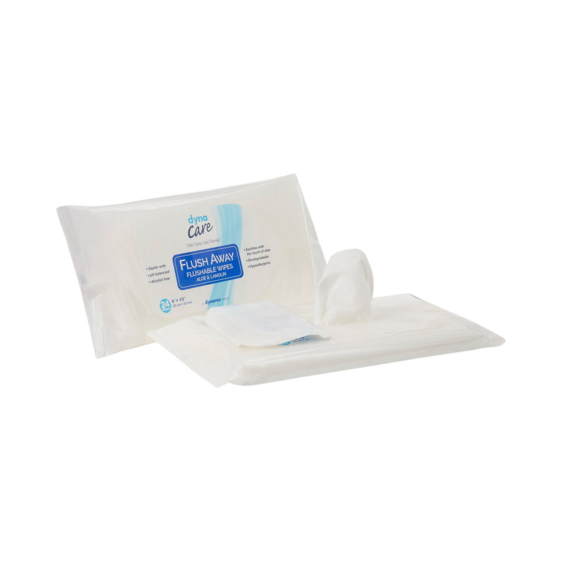 DYNAREX FLUSH AWAY PERSONAL WIPES, ADULT, SOFT PACK, ALOE/LANOLIN, SOLD AS 24/CASE DYNAREX 1322