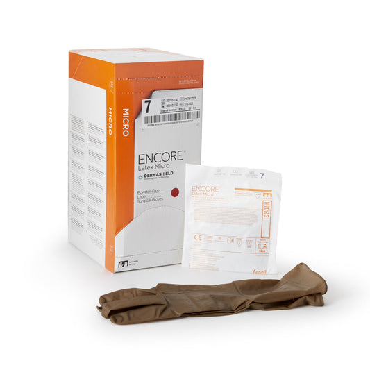 Encore® Latex Micro Surgical Glove, Size 7, Brown, 50/BX