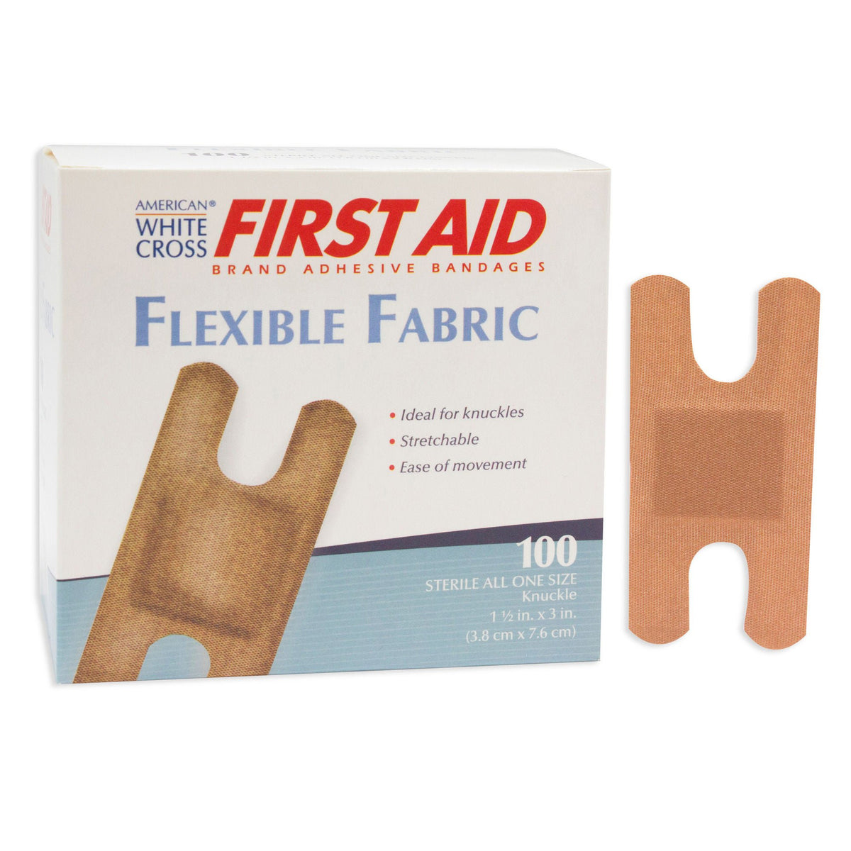 American® White Cross Adhesive Strip, 1-1/2 X 3 Inch, 1200/Cs