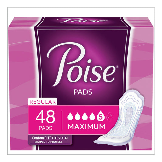 Poise® Maximum Absorbency Bladder Control Pad, Regular Length, 96/Cs