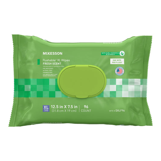 Mckesson Flushable* Wet Wipes Xl - Scented, 96 Wet Wipes Per Pack, 576/Cs