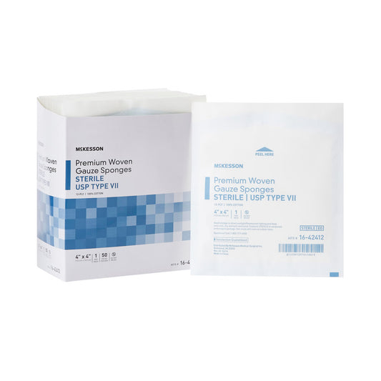 Mckesson Sterile Usp Type Vii Gauze Sponge, 4 X 4 Inch, 12-Ply, 1200/Cs