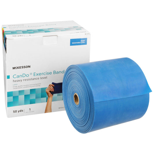 McKesson Exercise Resistance Band, Blue, 5 Inch x 50 Yard, Heavy Resistance, 1/EA