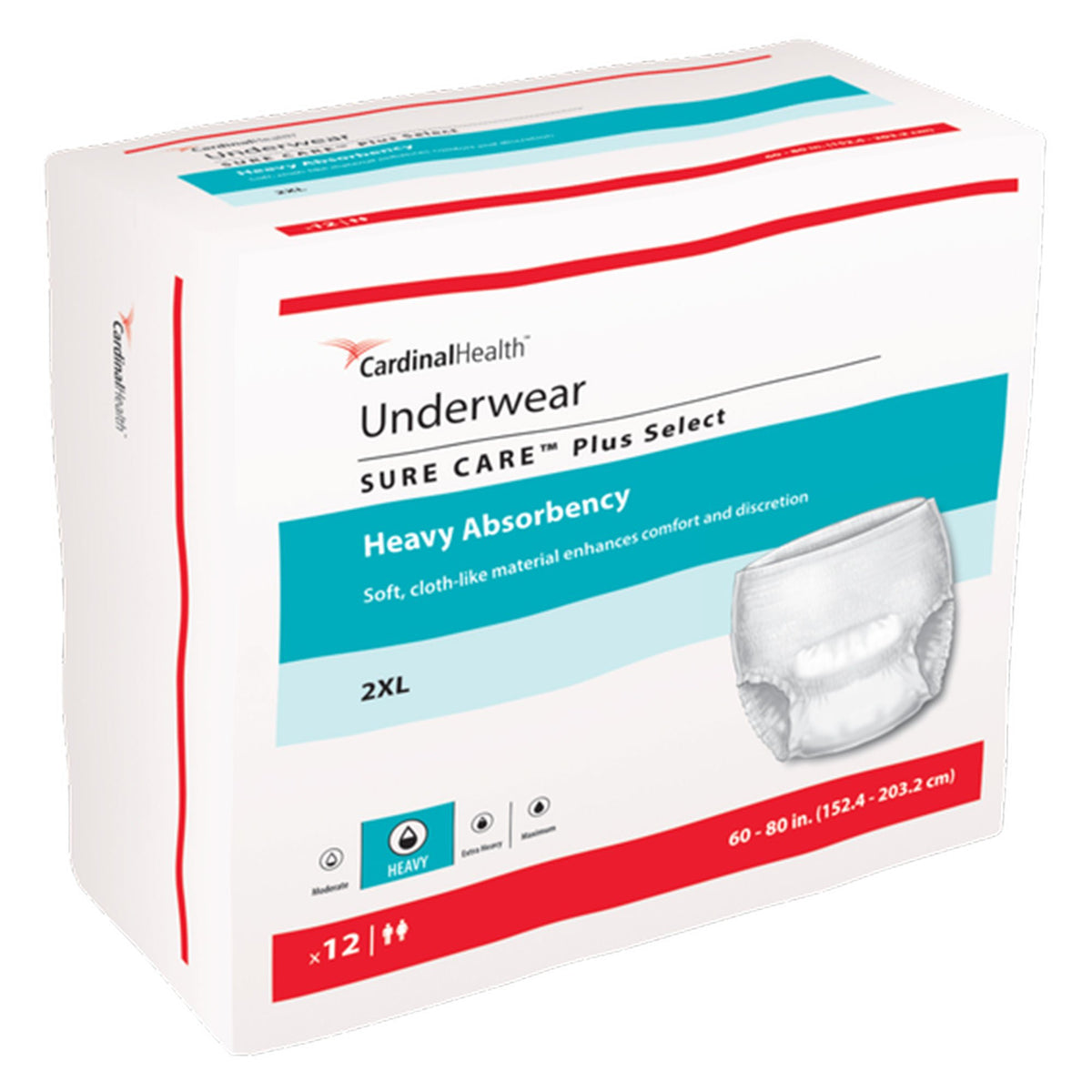 Sure Care™ Plus Heavy Absorbent Underwear, 2X-Large, 48/Cs