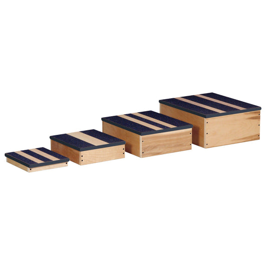 STOOLS NESTING 4/SET NONSKIDHGT 2,4,6,8" HARDWOOD PLYWOOD, 1/EA