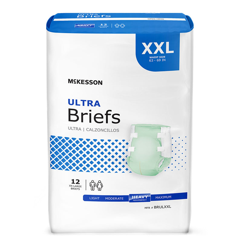 MCKESSON ULTRA HEAVY ABSORBENCY INCONTINENCE BRIEF, 2X-LARGE, SOLD AS 4/CASE MCKESSON BRULXXL