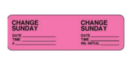 LABEL, CHANGE SUNDAY 2 7/8"X7/8" PNK (1000/RL), 1000/RL