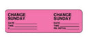 LABEL, CHANGE SUNDAY 2 7/8"X7/8" PNK (1000/RL), 1000/RL