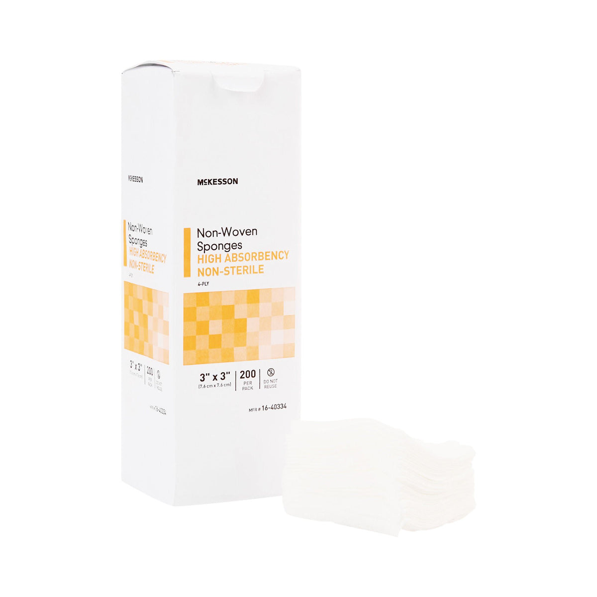 Mckesson Nonwoven Sponge, 3 X 3 Inch, Four Ply, 20/Cs