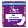 Poise® Bladder Control Pads for Women, Heavy Absorbency, 15.9-Inch Length, 108/CS