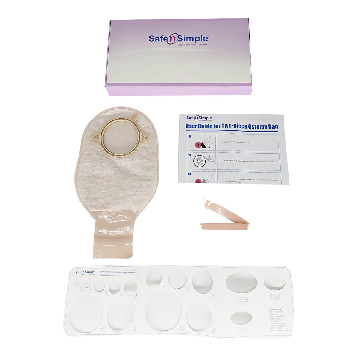 POUCH, OST 2PC DRN FLNG BELT TAB BGE 12" 70MM (10/BX 8BX/CS), 10/BX