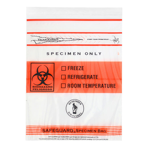 SafeGuard® with TearZone® Specimen Transport Bag with Document Pouch, 1000/CS