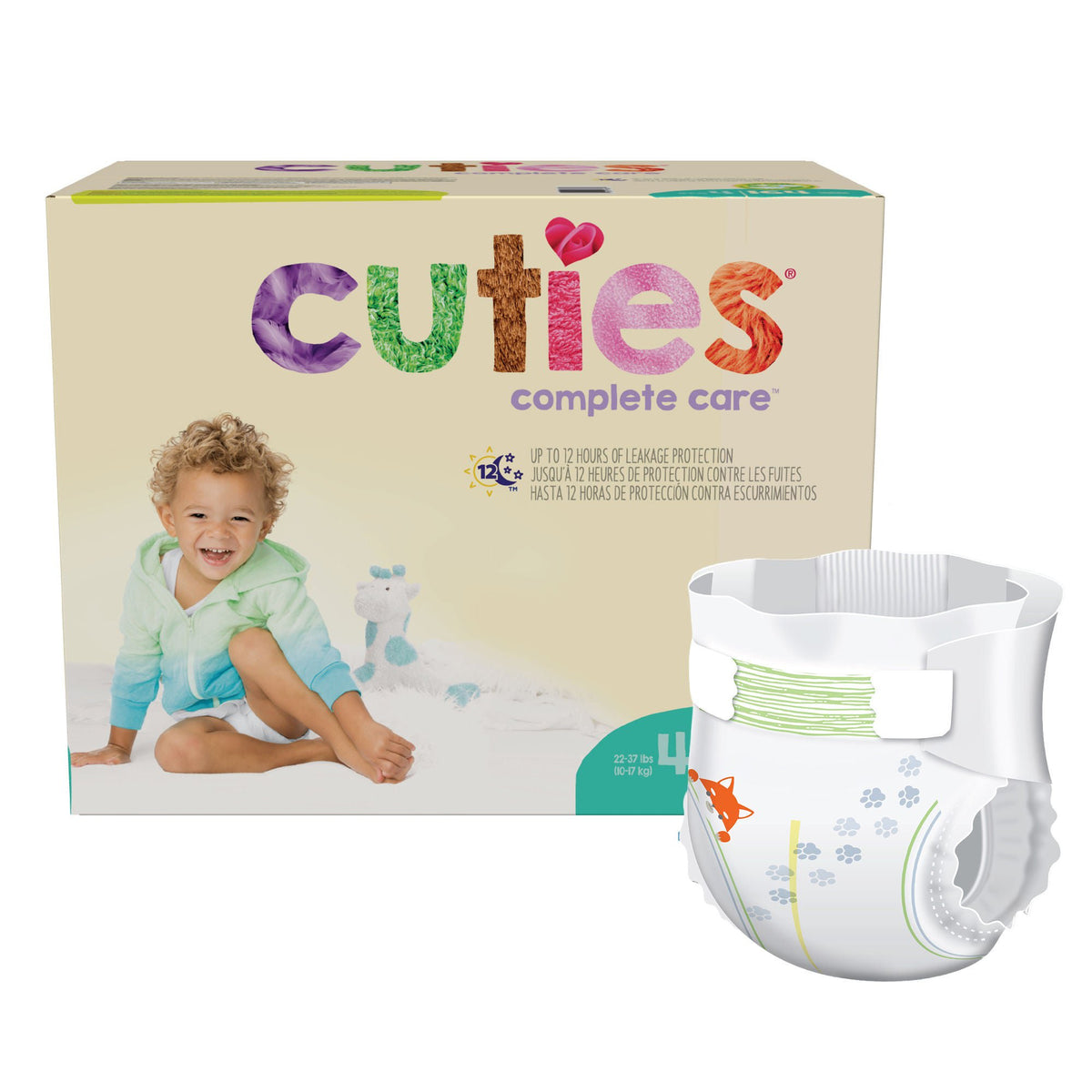 Cuties® Complete Care Diaper, Size 4, 164/CS
